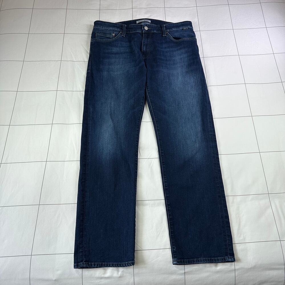 Mavi Jeans Mens 36 Blue Zach Straight Leg Dark Wash Stretch Cotton 5 Pocket